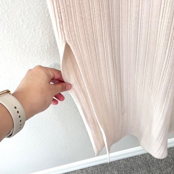 Weekend Stories Keane Ivory Knit Fitted Wool Blend Long Sleeve Dress Size M - Picture 5 of 10